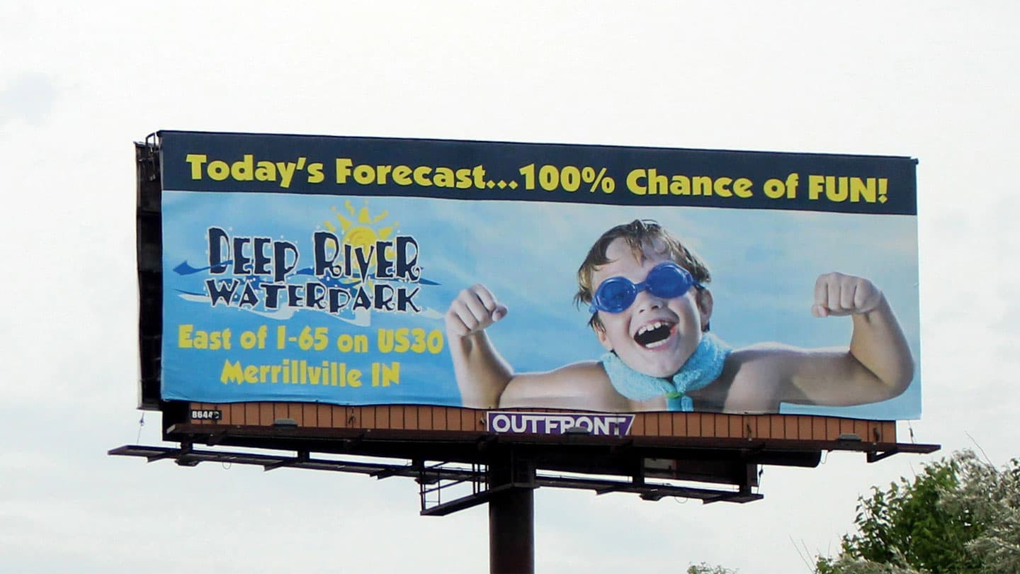 deep river waterpark billboard advertising in flint