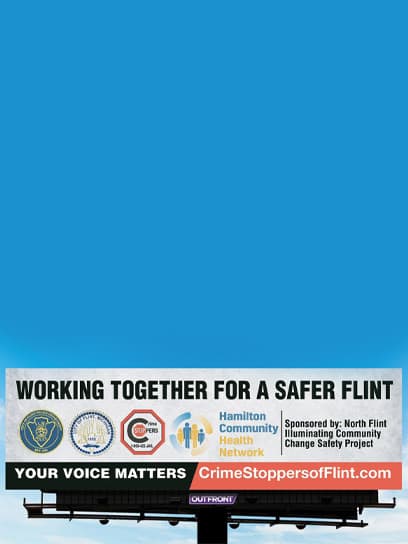 out of home advertising crime stoppers billboard