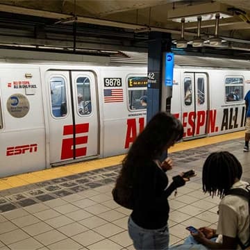 espn transit subway wrap out of home advertising in new york city