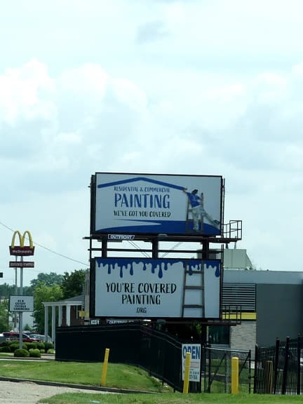 poster out of home advertising for residential painting in st louis