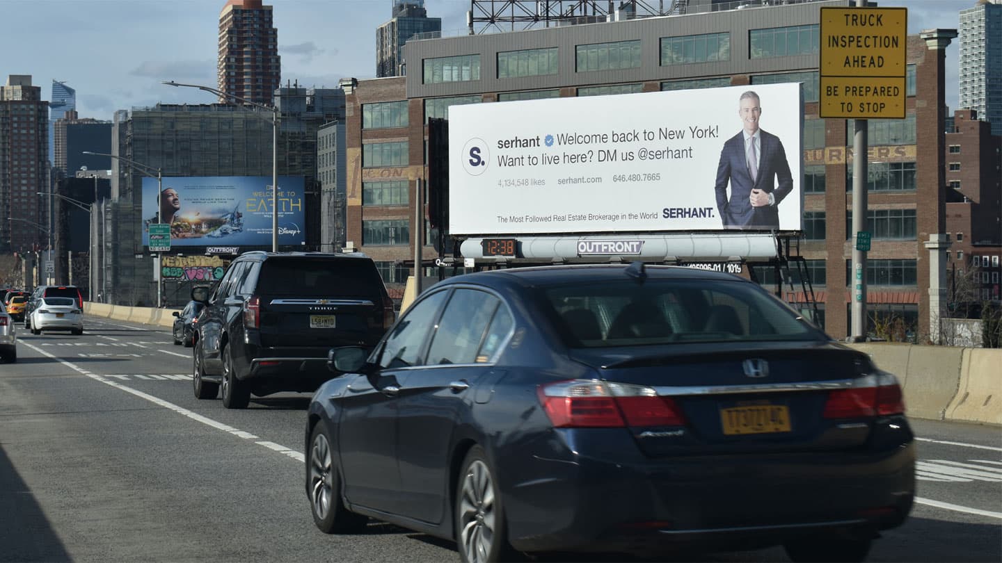 serhant real estate out of home advertising billboard new york city
