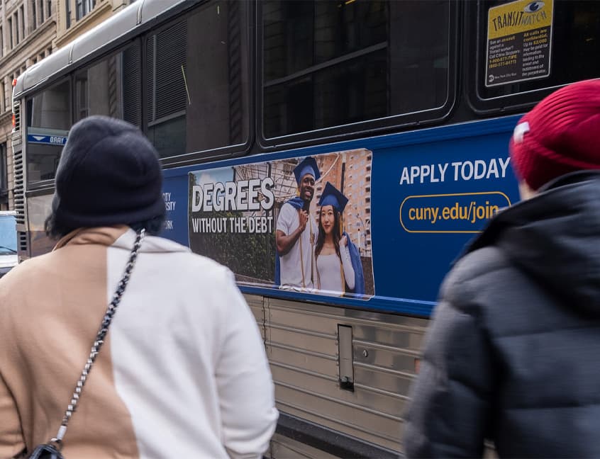 out of home bus king advertising new york city cuny