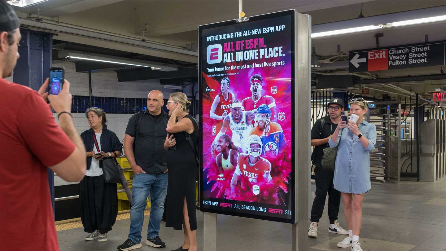espn app takes over nyc digital billboards and tranist