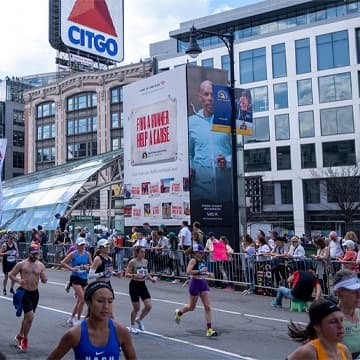Boston Marathon OUTFRONT’s Kenmore Tower and a Bank of America campaign out of home advertising