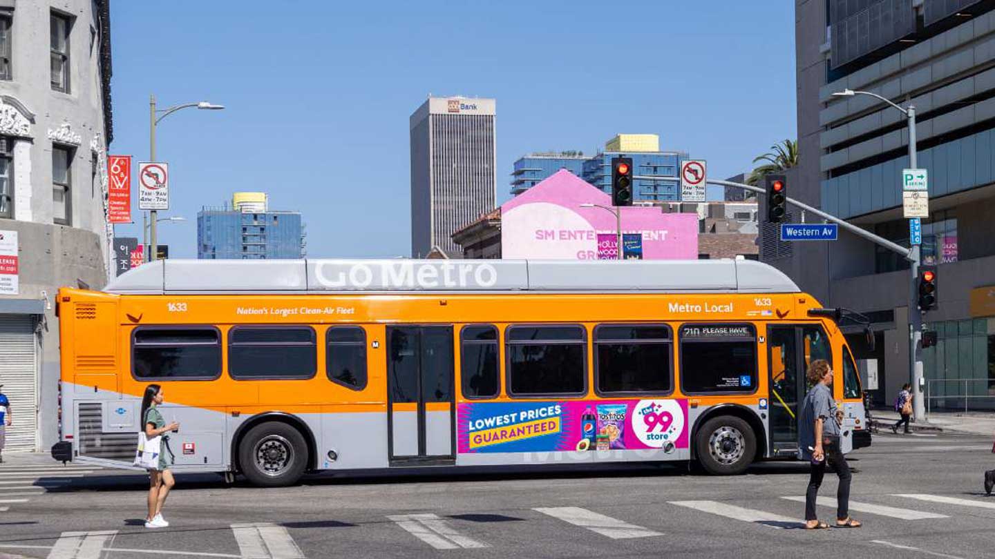 out of home bus advertising los angeles 99 cents stores