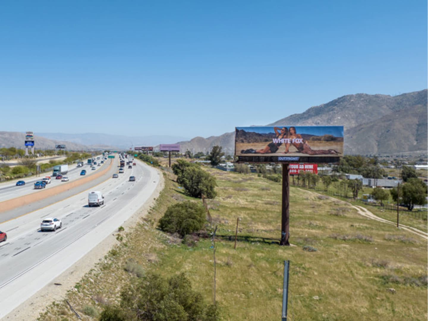 out of home billboard advertising palm spring white fox