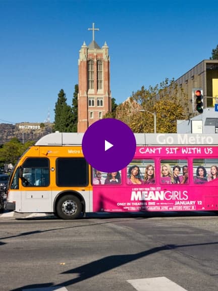 out of home bus advertising los angeles mean girls