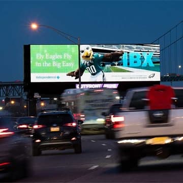 philadelphia eagles in the super bowl digital billboard game day digital packages out of home advertising