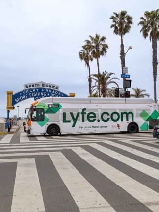 out of home transit advertising los angeles bus lyfe.com